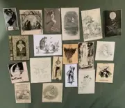 19 piece Witch Theme Vintage Paper Pack, Scrapbooking Ephemera, Junk Journal