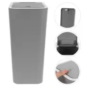 Small Garbage Can with Lid - 10.5L Push Top Trash Bin Plastic Waste Bin for