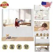 Easily Installed 120 Inch Retractable Gate for Kids & Pets - Trip-Free Design