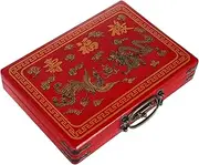 Vaguelly Elegant Mahjong Supplies Flag Mahjong Set Container with Smooth Edges for Home Travel