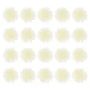 20Pcs 3.9" Chiffon Flowers Fabric Flower Sewing Fabric Appliques for DIY Cream