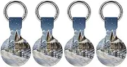 4PCS for Christmas Winter Air Tag Holder Case Waterproof & Shockproof Anti-Scratch Protective Air Tag Cover with Keychain Ring Silicone Tags Holders for Luggage, Backpack, Keys, Pet