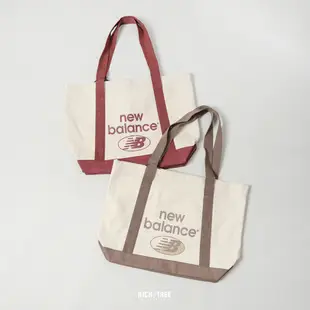 NEW BALANCE TOTE 玫瑰紅 濃可可 美式LOGO 大容量 帆布手提袋 購物袋【LAB23027】