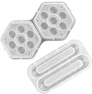 COSMEVIVI 2pcs Box Resin Dice Mold Resin Kit Molds for Epoxy Resin Silicone Resin Molds Epoxy Molds Silicone Hexagon Silicone Mold Resin Silicone Molds Silicone Mold Making Kit White
