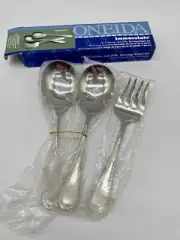 Oneida Belmont Immaculate 18/10 Stainless Steel 3 Pc Serving Salad Set New