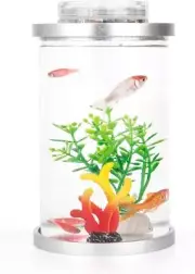 Aquarium Mini Fish Tank with Remote Multi-Color LED System Half Gallon Starter
