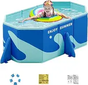 Foldable Swimming Pool, Foldable Dog Pool Swimming Tub, Non Inflatable Wading Bath Tub Kiddie Family Fun, Dog Grooming Supplies for Backyard Outdoor Garden Bathing