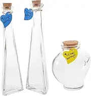 Garneck 3pcs Glass Wishing Bottle Decorative Drift Bottles for Sand Ceremony Transparent Storage Jars with Cork Stoppers for Weddings and DIY Projects