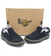 Dr. Martens Carlson Suede Mens Size 4 Womens Size 5 Black Casual Slingback Mules