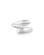 ADORNIA Silver Plated Overlapping Chunky Bands Ring