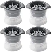 4Pcs Circular Ice Hockey Mold, 7.5 cm Silicone Ice Sphere Moulds for Whiskey Tumbler Glass, Crystal Bourbon Glass, Freezer Ice Mold ice Cube Trays