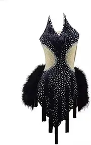 [JRUIA] Professional Latin Dance Competition Dress for Women Sparkling Ballroom Dancewear Cha Cha Tango Leotard Costumes