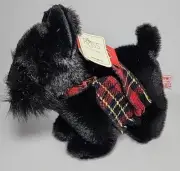 REALISTIC Scottie Scottish Terrier Shadow Black Stuffed Plush Russ Berrie NWT