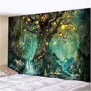 Tapestry Wall Hanging Creative Forest Realistic 3D Tapestry Home Decor Tree Print Wall Art Tapestry Beach Sun Shawl Scarf Bedspread Blankete,G,150X130CM/4180 (Color : W, Size : 180X230CM)