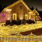 New Arrivals Solar Powered Garden Fence Lights Outdoor Picket Border Xmas Lamp
