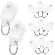 Cabilock 50PCS Mute Curtain Hooks Pe Material Shape Compatible Easy Installation for Smooth Operation for Window and Door Curtains