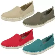 Ladies Clarks Cloudsteppers Slip On Loafer Style Textile Shoes Step Glow Slip