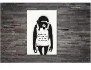 Monkey-Laugh-Now BANKSY CANVAS WALL ART PRINT