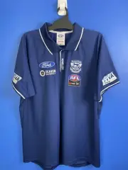 Geelong Cats AFLW Cotton-On Media Polo Top Shirt Sizes mens XXXL