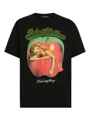 [Dolce & Gabbana] Dolce & Gabbana-T-Shirt In Cotone Stampa Mela-Uomo 48