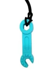 Brand New Sensory Chew Teether Necklace Chewellery Aqua Light Blue Spanner...