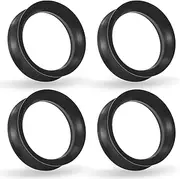 [Yaalozei] 10G-50mm Silicone Gauges for Ear Double Flare Gauges Tunnels Plugs Earrings Flexible Ultra Thin Ear Tunnels Stretching Set Gauges Earlets Plugs Black Gauges