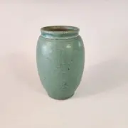 Arts and Crafts Studio Pottery Vase by ED CORLE Craftsman Mission Matte Green