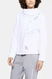 NWT$45 Under Armour Women UA Rival Fleece White Sixe XL 1322161-100