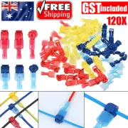 120pcs T-Tap Electrical Wire Crimp Terminals Quick Splice Cable Connectors KitAU