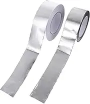 2 Rolls Foil Tape Waterproof Tape White Duct Tape Heavy Duty Waterproof Sealer Tape for Furnace Wire Wiring Heat Shield Sleeve Insulation Double Sided Sticky Tape Adhesive Air Tarp