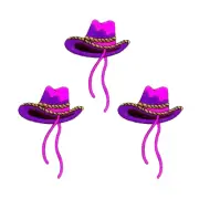 Purple & Pink Cowgirl Hat Western (3-Pack) Iron On Patch