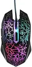 Wired Gaming Mouse Optical Mouse Game-Level Engine Breathing Light 4-Gear Adjustable DPI Ergonomic Mice Black