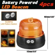 4x 16LED Magnetic Battery Powered Strobe Beacon Emergency Warning Flashing Light