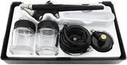 YaSao Mini Single Action Air Brush Kit Siphon Feed 0.8mm Paint Spray Gun Air Brush Kit with Hose 2cc Fluid Cups Spray Tool for Body Painting Makeup Art Model Manicure Nail Beauty Cake Decorating