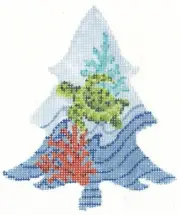 Needlepoint Handpainted Kelly Clark Sea Turtle Tree Kit