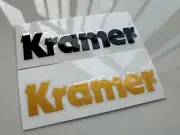 2Pcs KRAMER Guitar Bass Neck Headstock Vinyl UV Transfer RAISED Decals Stickers