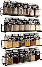 Menbyci Wall Spice Rack Organizer for Cabinet Door- 4 Tier Spice Rack Wall Mount with Adhensive Stickder & Screws - Screw Wall Mounted Spice Rack or Adhesive Hanging Spice Rack