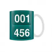 Squid Game Numbers Ceramic Mug Green/White One Size