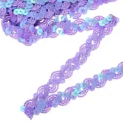 11 Yard Sequins Trim Ribbon 0.6 Inch Sequin Gimp Braid Trim, Purple