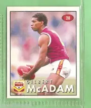 1996 AFL SELECT STICKER #28 GILBERT McADAM, BRISBANE BEARS