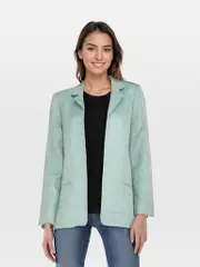 Blue & Gold Heart Pattern Blazer
