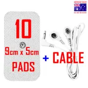 PainPod TENS EMS compatible ELECTRODE PADS CABLE WIRE LEAD CORD + 10 LARGE PADS