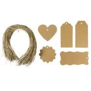 100 Gift Tags/Kraft Hang Tags with Free Cut String for Gifts Crafts and Price...