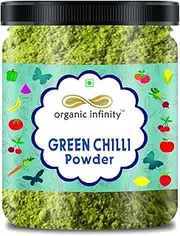 Green Velly Indian Organic Infinity Green Chilli Powder | Hari Mirchi | Ready to Use - 100 GM by Organic Infinity