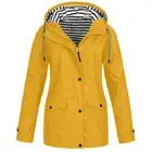 Plus Size Women's Hood Wind Jacket Outdoor Waterproof Maxi Rain Coat Windbreaker