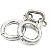 ZJPOJPH Lockable stainless steel handcuffs sex bed restraints handcuff lock SM metal handcuffs ankle cuffs for men and women sex toys(Man)