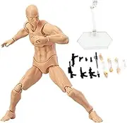 Action Figure Gestures Poseable Figure Lightweight Drawing Mannequin with Stand Support ＆ Accessories Drawing Model for Artists Sketching, Painting Male Mannequin