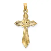 14K Yellow Gold Fancy D/C Cross Charm