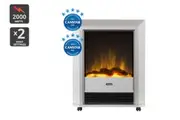 Dimplex Lee Silver Electric Fireplace Heater Heat Flame Smoke Coal Wood Effect