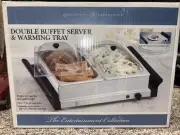 Bella Cucina Double Buffet Server 2 x 1.5 qt and Warming Tray with heat controls